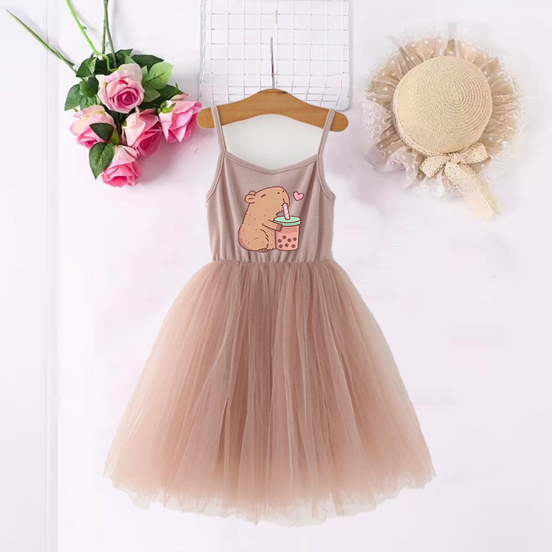 Summer Clothing Baby Girl - Capybara filles robes Anime imprimé mignon